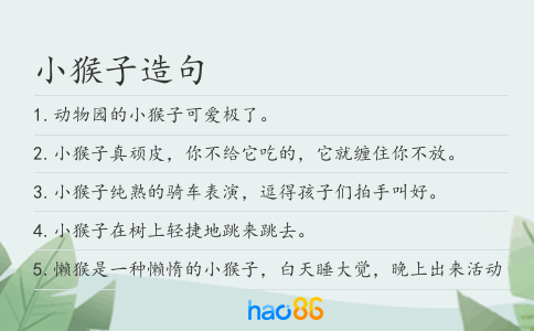 小猴子造句