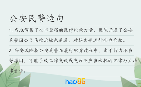 公安民警造句