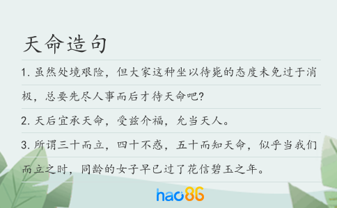天命造句
