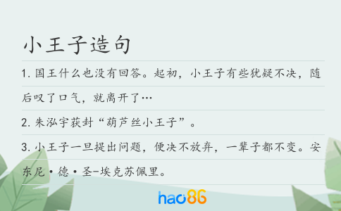 小王子造句