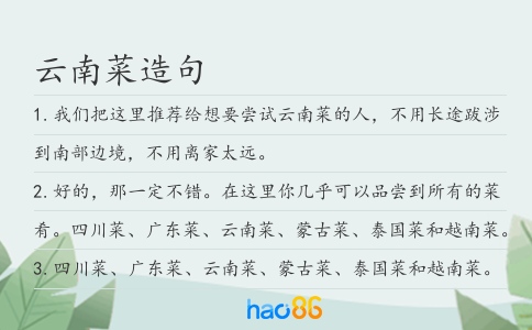 云南菜造句