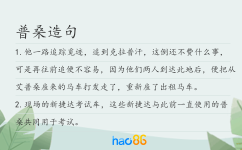 普桑造句