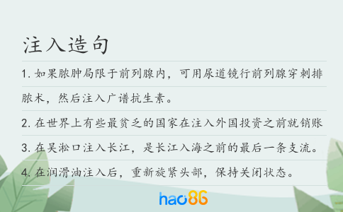 注入造句