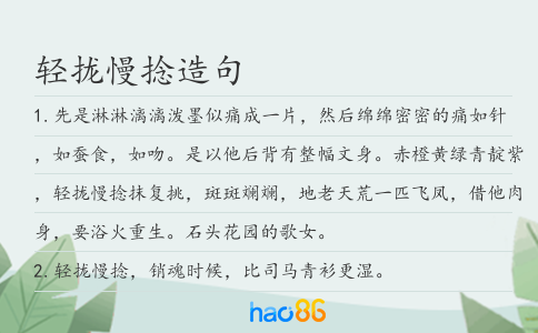 轻拢慢捻造句
